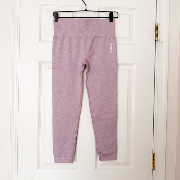 NEW Gymshark Size Large Adapt Marl Seamless Leggings L Light Purple GLLG4114 - Picture 11 of 13